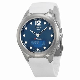 Tissot T-Touch Solar Blue Dial White Rubber Ladies Watch T0752201704700