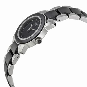 Tissot T-Trend Black Ceramic Diamond Ladies Watch T0642102205600