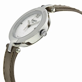 Tissot T-Trend Pinky White Dial Brown Leather Ladies Watch T0842101601701