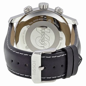 Tissot V8 Chronograph Black Dial Black Leather Men's Watch T0394172605700