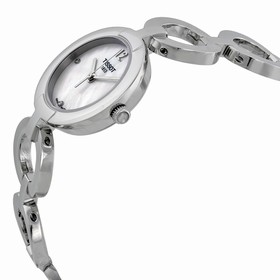 Tissot White Mother of Pearl Dial Diamond-set Stainless Steel Bangle Ladies Watch T0842101111601