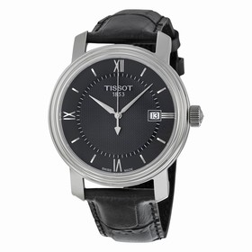 Tissot Bridgeport Quartz Black Dial Black Leather Men's Watch T0974101605800