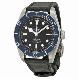 Tudor Black Bay Heritage Automatic Black Dial Black Aged Leather Men's Watch 79220B-BKSLS