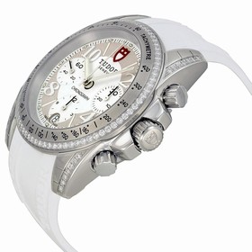Tudor Chronograph Dial Diamond White Rubber Ladies Watch 20310-WBASWRS