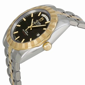 Tudor Date and Day Classic Automatic Black Dial Stainless Steel and Yellow Gold Men's Watch 23013-BKSTT