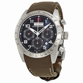 Tudor Fastrider Black Dial Chronograph Brown Leather Men's Watch 42000-BKABRLS