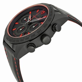 Tudor Fastrider Blackshield Chronograph Black Dial Black Leather Men's Watch 42000CR-BKLS
