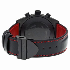 Tudor Fastrider Blackshield Chronograph Black Dial Black Leather Men's Watch 42000CR-BKLS