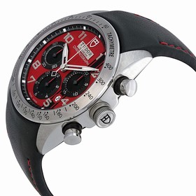 Tudor Fastrider Chronograph Red Dial Black Leather Watch 42000-RDABKLS