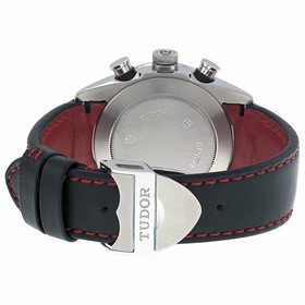 Tudor Fastrider Chronograph Red Dial Black Leather Watch 42000-RDABKLS