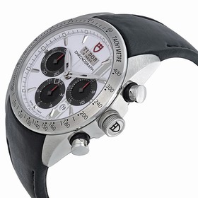 Tudor Fastrider Chronograph White Dial Black Leather Watch 42000-WSBKLS