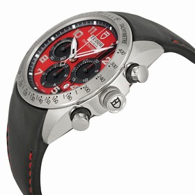 Tudor Fastrider Ducati Red Dial Chronograph Black Leather Men's Watch 42000D-DUC