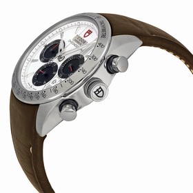 Tudor Fastrider White Dial Chronograph Brown Leather Men's Watch 42000-WSBRLS
