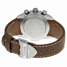 Tudor Fastrider White Dial Chronograph Brown Leather Men's Watch 42000-WSBRLS