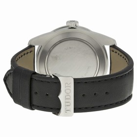 Tudor Glamour Mechanical Black Dial Black Leather Watch 57000-BKBKL