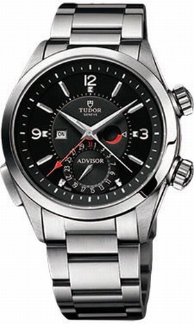 Tudor Heriatge Advisor Black Dial Stainless Steel Men's Watch 79620TN-BKSS