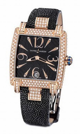 Ulysse Nardin Caprice Black Dial Galusha Strap Automatic Ladies Watch 136-91FC-06-02