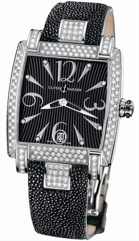 Ulysse Nardin Caprice Black Dial Stingray Strap Automatic Ladies Watch 133-91AC-06-02