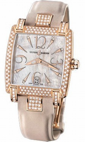 Ulysse Nardin Caprice Honey Mother of Pearl Satin Straps Automatic Ladies Watch 136-91AC-695