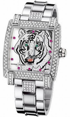 Ulysse Nardin Caprice White Dial 18kt White Gold Ladies Watch 130-91FC-8C-TIGER