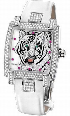 Ulysse Nardin Caprice White Dial Satin Strap Automatic Ladies Watch 130-91AC-TIGER