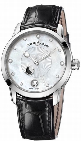 Ulysse Nardin Classico Lady Luna White Mother of Pearl Dial Alligator Leather Automatic Ladies Watch 8293-123-2-991