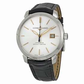 Ulysse Nardin Classico Silver Dial Black Leather Men's Watch 8153-111-2-90
