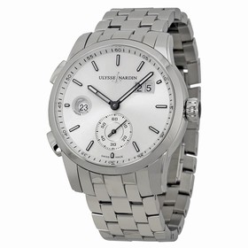 Ulysse Nardin Dual Time Automatic Silver Dial Stainless Steel Men's Watch 3343-126-7-91