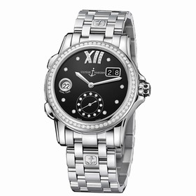 Ulysse Nardin Dual Time Black Dial Diamond Automatic Ladies Watch 3343-222B-30-02