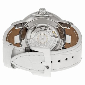 Ulysse Nardin Executive Dual Time Purple Dial Diamond White Leather Ladies Watch 243-10-30-07