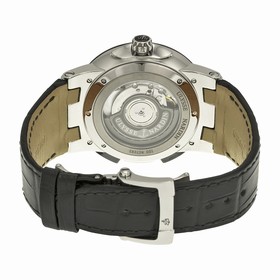 Ulysse Nardin Executive Dual Time Silver Dial Black Leather Automatic Men's Watch 243-00-421