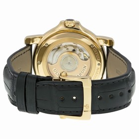 Ulysse Nardin GMT Dual Time Black Dial Alligator Leather Strap Automatic Men's Watch 246-55-32