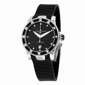 Ulysse Nardin Lady Diver Black Dial Black Rubber Ladies Watch 8153-180E-3-12