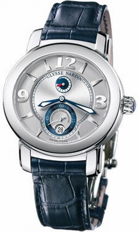 Ulysse Nardin Macho Palladium Silver Dial Blue Leather Men's Watch 278-70-609