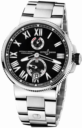 Ulysse Nardin Marine Black Dial Stainless Steel Automatic Men's Watch 1183-122-7M-42
