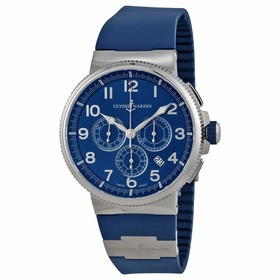 Ulysse Nardin Marine Chronograph Blue Dial Blue Rubber Men's Watch 15031503-63