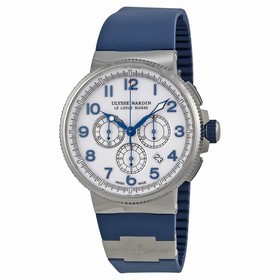 Ulysse Nardin Marine Chronograph White Dial Blue Rubber Men's Watch 15031503-60