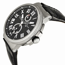 Ulysse Nardin Marine Chronometer Automatic Black Dial Black Leather Men's Watch 1183-122-42