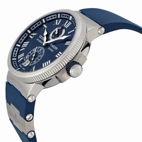 Ulysse Nardin Marine Chronometer Automatic Blue Dial Blue Rubber Men's Watch 1183-126-3-43