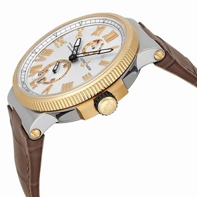 Ulysse Nardin Marine Chronometer Silver Dial Brown Leather Men's Watch 1185-122-41