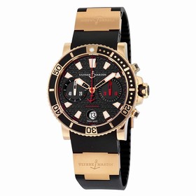 Ulysse Nardin Marine Diver Chronograph Automatic Black Dial Black Rubber Band Men's Watch 8006-102-3A/926