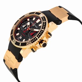 Ulysse Nardin Marine Diver Chronograph Automatic Black Dial Black Rubber Band Men's Watch 8006-102-3A/926