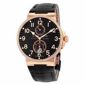Ulysse Nardin Maxi Marine Chronometer Automatic Black Dial Diamond Men's Watch 266-66-BLACK