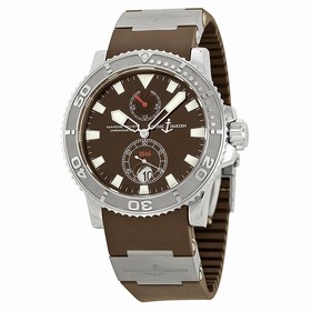 Ulysse Nardin Maxi Marine Diver Brown Dial Brown Rubber Men's Watch 263-33-3-95