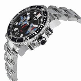 Ulysse Nardin Maxi Marine Diver Chronograph Black Dial Stainless Steel Men's Watch 8003-102-7-92