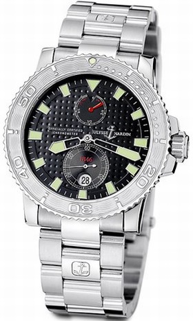 Ulysse Nardin Maxi Marine Diver Chronometer Black Dial Stainless Steel Men's Watch 263-33-7-92