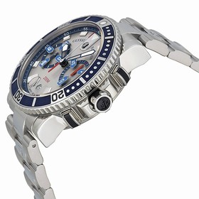 Ulysse Nardin Maxi Marine Diver Silver Dial Chronograph Stainless Steel Automatic Men's Watch 8003-102-7-91