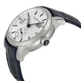 Ulysse Nardin GMT Dual Time Automatic Silver Dial Black Leather Men's Watch 3343126-91