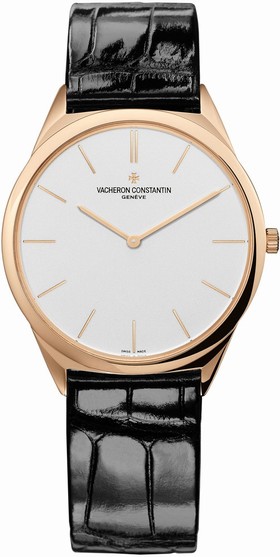 Vacheron Constantin Historiques Ultra Fine 1955 Silver Dial Black Leather Men's Watch 33155/000R-9588