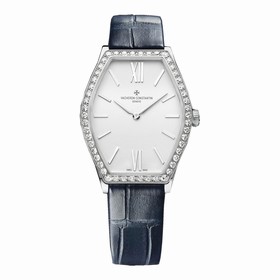 Vacheron Constantin Malte Silver Dial Blue Alligator Leather Ladies Watch 25530000G-9741